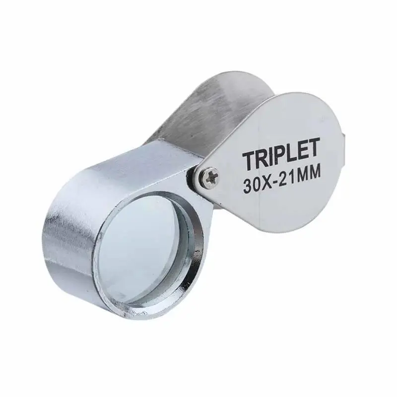 Metal Jewelry Magnifying Glass Jewelers Eye Tool, Jewelry Folding Loupe Glass Len, Jeweler's Loupe, Optical Instrument