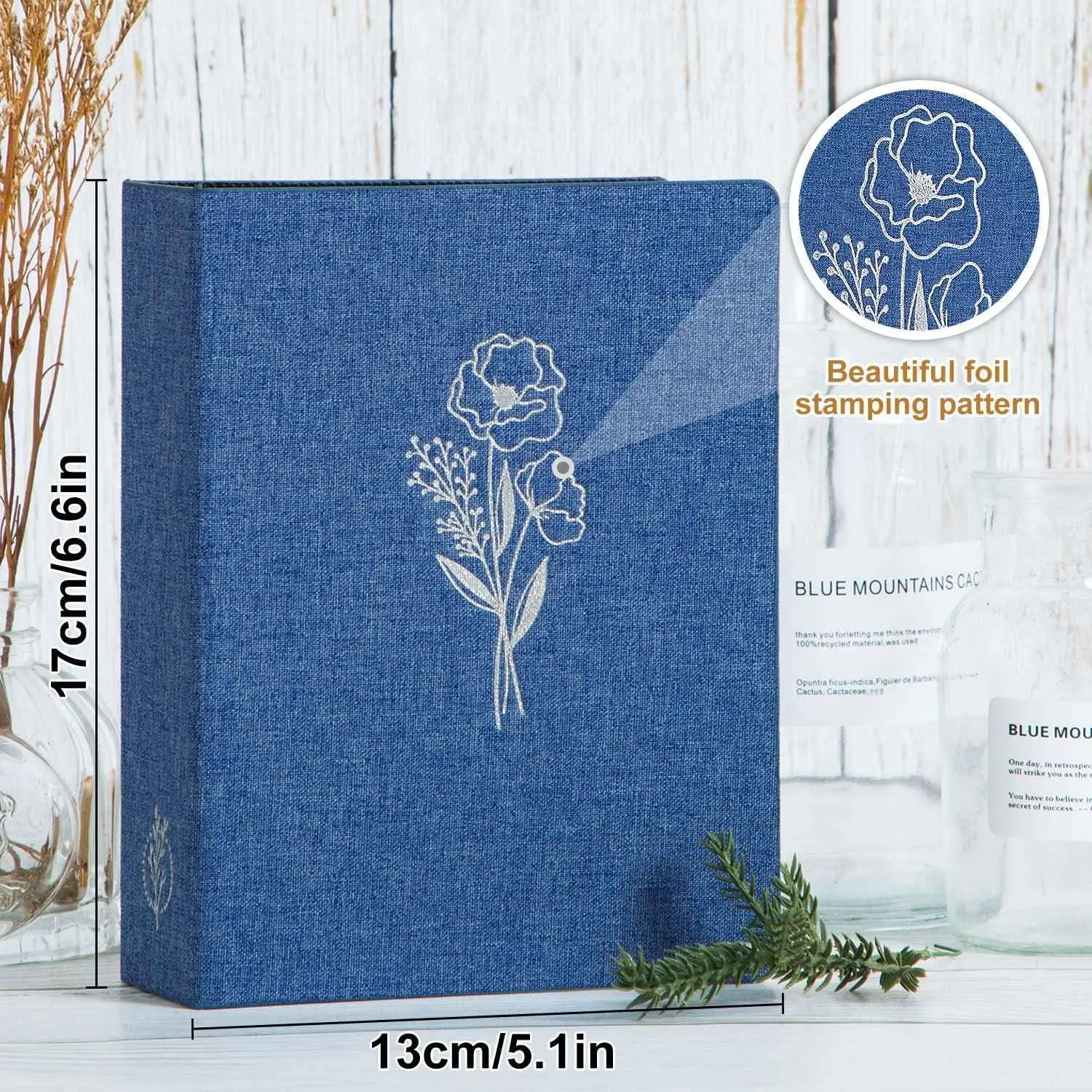 Baby & Maternity Photo Album Gift Set (2 Packs), 4x6 in Vertical Top Loader Books, 100-Picture Capacity Each, Blue Mini Album for Kids