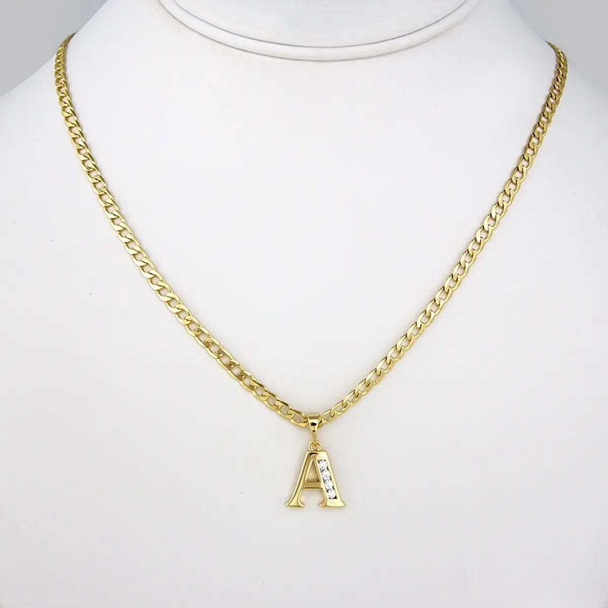 14k Gold Plated Initial Necklace, Gold Plated Pendant Necklace for Women and Men