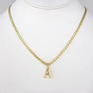 14k Gold Plated Initial/Letter Necklace Female Male