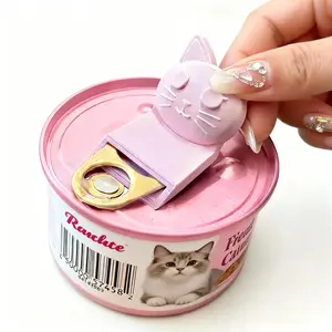 1pc Handheld Can Opener | Comfortable Non-Slip Handle for Pet Food Cans, Sturdy Plastic Kitchen Gadget with Easy Cleaning Features