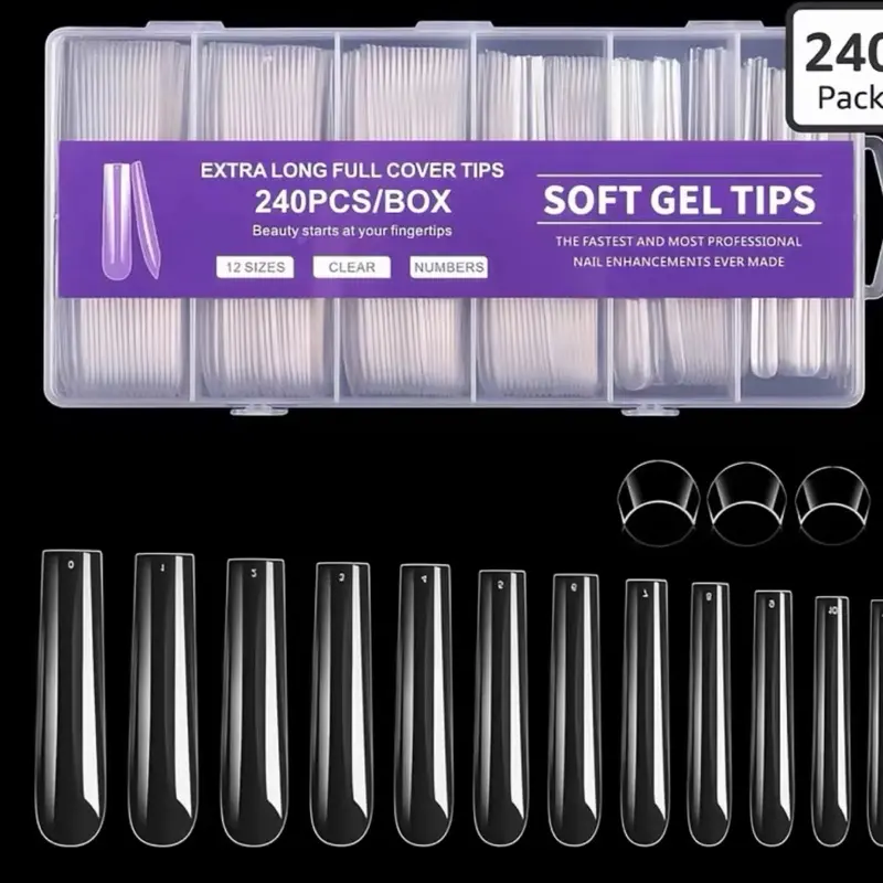 Soft Gel Nail Tips – Full Cover Clear Tips for Nail Extensions