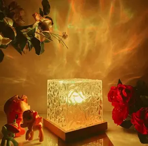 Aroura Cube Lamp - Elegant Design with Clear Glass Shade - Ideal for Home Decor