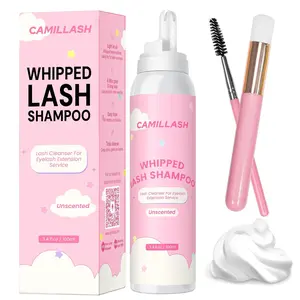 Whipped Lash Cream Shampoo Unscented Foam Cleanser 100ml Eyelash Extension Cleaning Bath Kit for Salon & Home Use