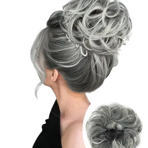 Women's Elegant Messy Wavy Clip-in Hair Bun, Natural Fluffy Hair Bun with Hair Clip, Synthetic Hairpiece for Women & Girls for Hairstyle Ideas, Synthetic Soft Hairpieces, Clip on Hairpieces