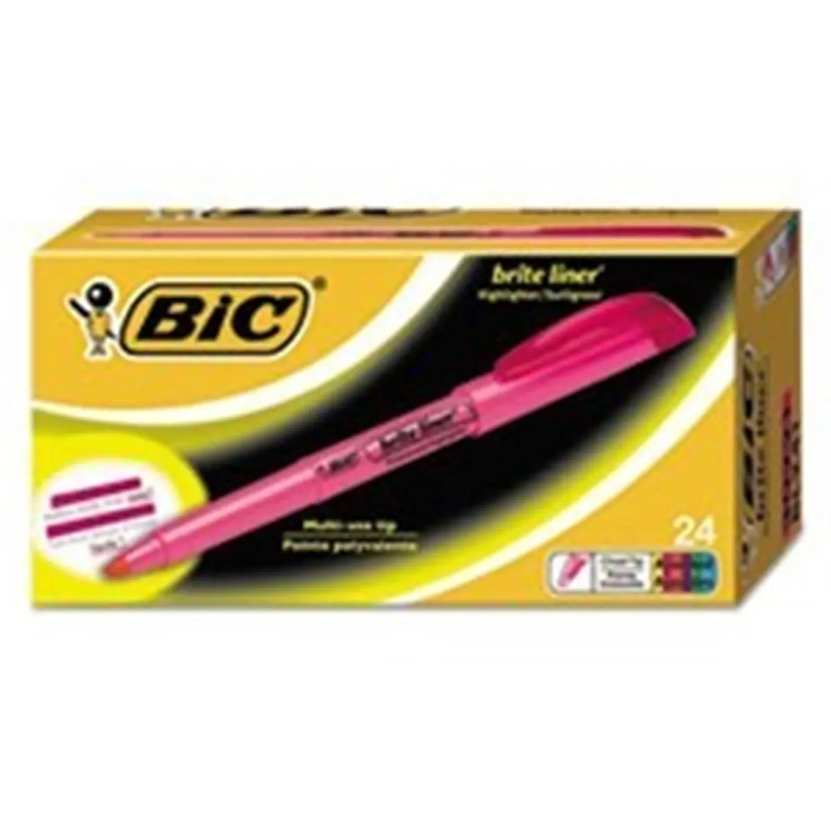 BIC Briteli Highlighter - Bic Corp. BICBL241AST, Chisel Tip, Pen-Shape Highlighting Tool with Super Bright Ink