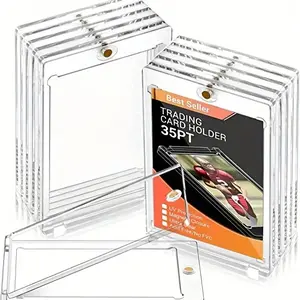 Magnetic Card Holder, 10pcs Clear Acrylic Card Protector, Trading Card Sleeve, Card Display Holder for Baseball & Football & Sports Game