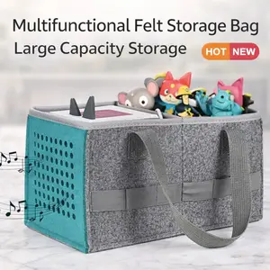 Felt Toy Storage Basket Large Capacity Multifunctional Kids Organizer for Toys Speaker Books Storage Tote Basket