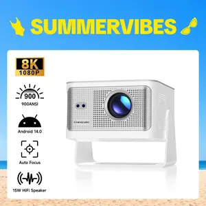 [US Warehouse] Magcubic HY350MAX 900ANSI Projector Auto Focus 8K Decode Android 14 Allwinner H726 Built-in 15W HiFi Speaker Dual WiFi6 BT5.4 Native 1080P 1.0:1 short Throw Portable Smart Projector For Home Cinema Movie Night Summervibes