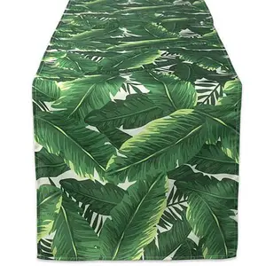 Design Imports Banana Leaf Outdoor Table Runner - 14" x 108"