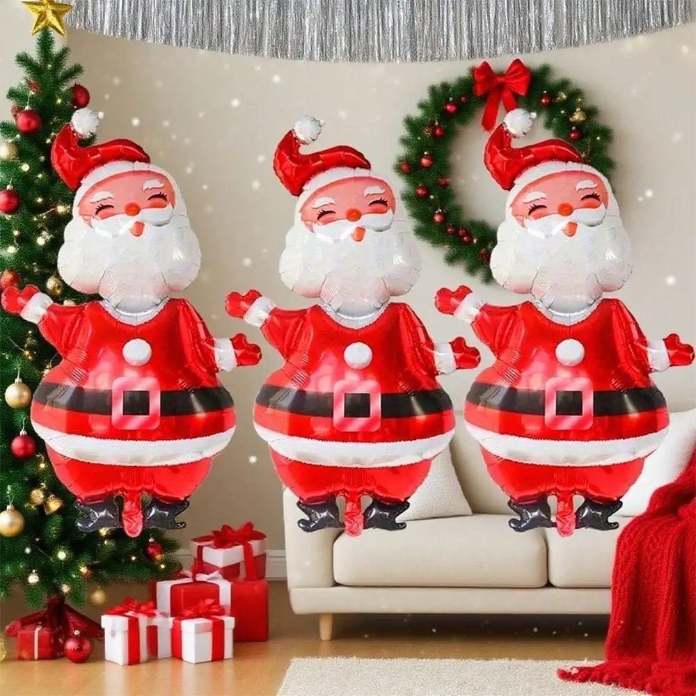 3pcs large Santa Claus balloons, perfect for Christmas, Christmas decorations, home Christmas Decorations, Christmas party decorations, New Year, birthdays, Holiday Celebration Decorations,warm tacky Christmas