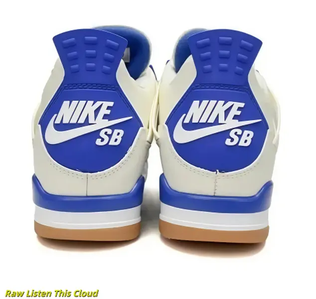 Brand New Original Box Unisex White Royal Blue Gum Bottom Nike SB AJ4 Collab Mid Top Retro Basketball Skate Sneakers Non Slip Street Casual Shoes