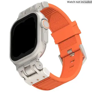 Soft Silicone Replacement Watch Band for Apple Watch Ultra 2 (49mm) and Series 9, 8, 7, 6, 5, 4 (42–45mm), Durable Comfortable Smartwatch Strap, Easy Installation, Everyday Wear Accessory