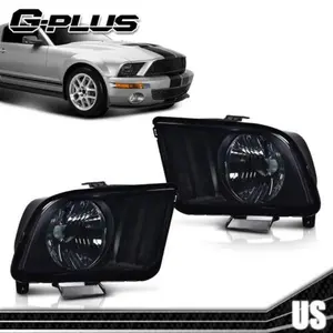 Fit For 2005-09 Ford Mustang Left+Right Side Black Housing Smoke Lens Headlights