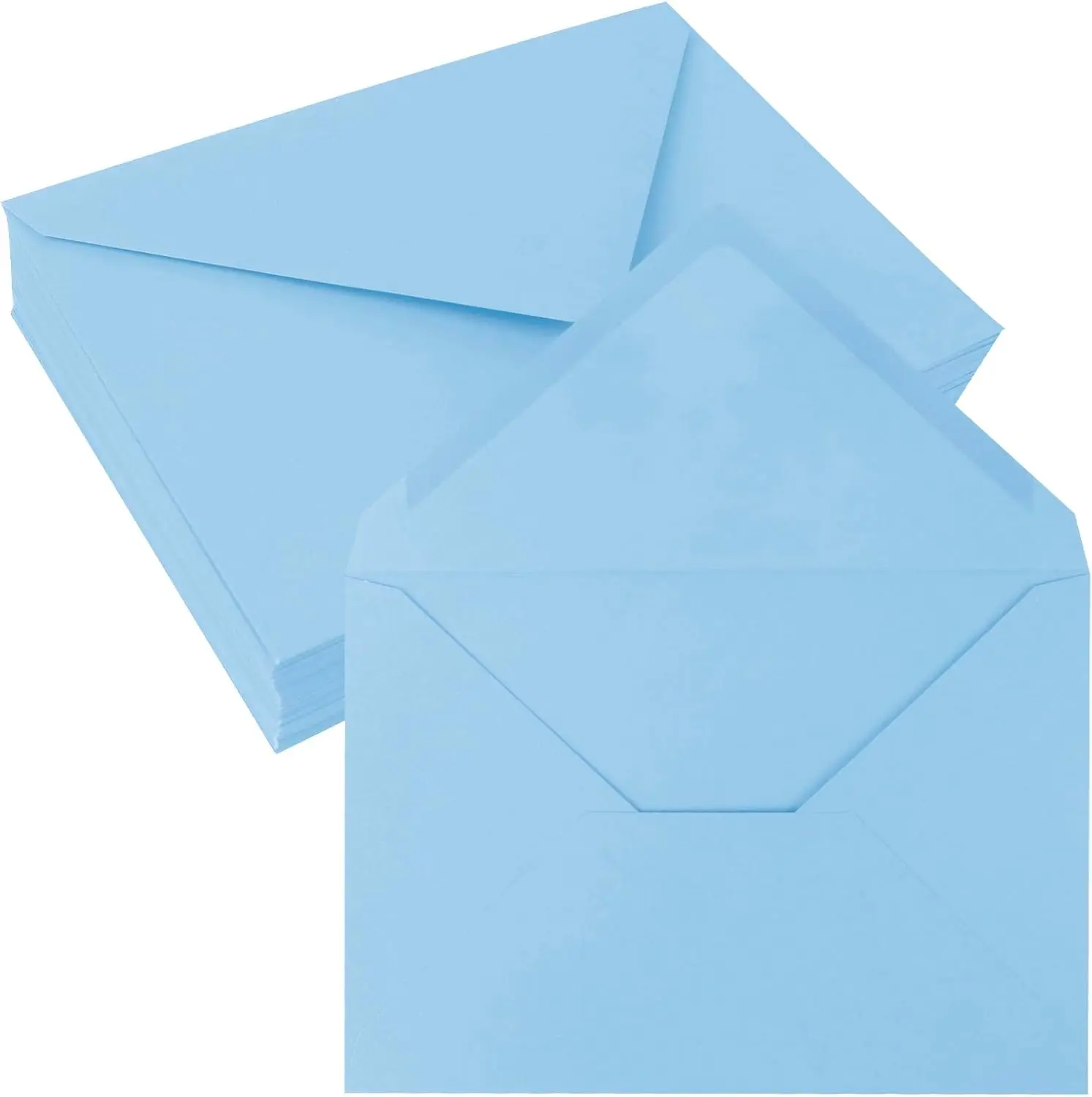 50 Pack 4x6 Envelopes Letter Size, Blue A4 Envelopes Self Seal for Wedding Invitation, Envelope 4.3x6.3 for Greeting Cards, Photos,  Shower, Graduation, Thank You Cards, Announcements