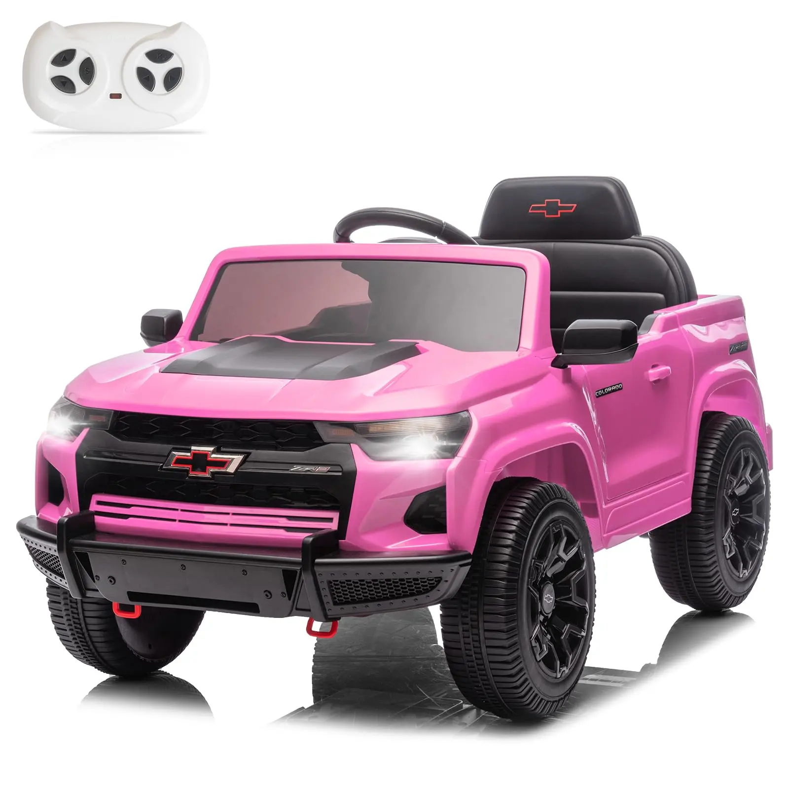 12V Licensed Chevrolet Colorado Electric Ride on Car Toy for Toddler Kid w/ Remote Control, LED Lights