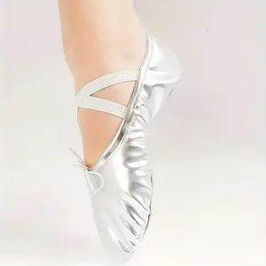 Gold PU Leather Dance Shoes for Women Soft Sole Practice Shoes Ballet Shoes Cat Paw Adult Belly Dance Ethnic Dance Performance