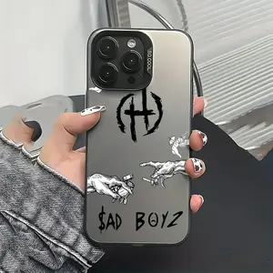 Fashion Sad Boyz Phone Case Design, Compatible with iPhone 17, 16E, 16, 15, 14, 13, 12, 11, Mini, Pro, Max, Air, X, XR, XSMAX, 8, and 7 Plus Models, Matte Anti-drop Protection.
