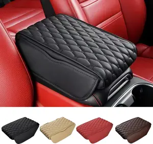 Upgraded 2'' Car Center Console Cover,Microfiber Leather Car Armrest Cover Cushion with 2 Storage Bags,Universal Car Armrest Storage Box Car Interior Accessories for Most Vehicles