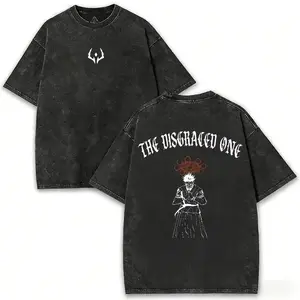 [KM 100%cotton]Sukuna “The Disgraced One” Vintage Washed Oversized Gym T-Shirt – Jujutsu Kaisen Anime Graphic Tee, Ryomen Sukuna Curse King Manga Shirt, Streetwear Casual Apparel, Unisex Top, Gift for JJK Fans