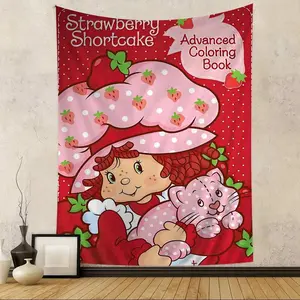 Cartoon Girl S-Strawberry S-Shortcake Colorful Tapestry Wall Hanging Bohemian Wall Tapestries Mandala Wall Art Decor