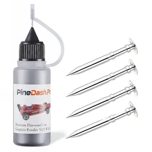 pinedash pro Pinewood Car Axles Kit-0.5oz Graphite Powder & 4pcs Derby Car Axles-Pinewood Speed Axles-Graphite for Derby car Pine Derby Weights Wheels Axles Speed