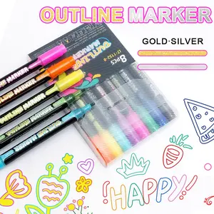 Double-headed contour double-line pen glitter acrylic paint markers acrylic paint markers
