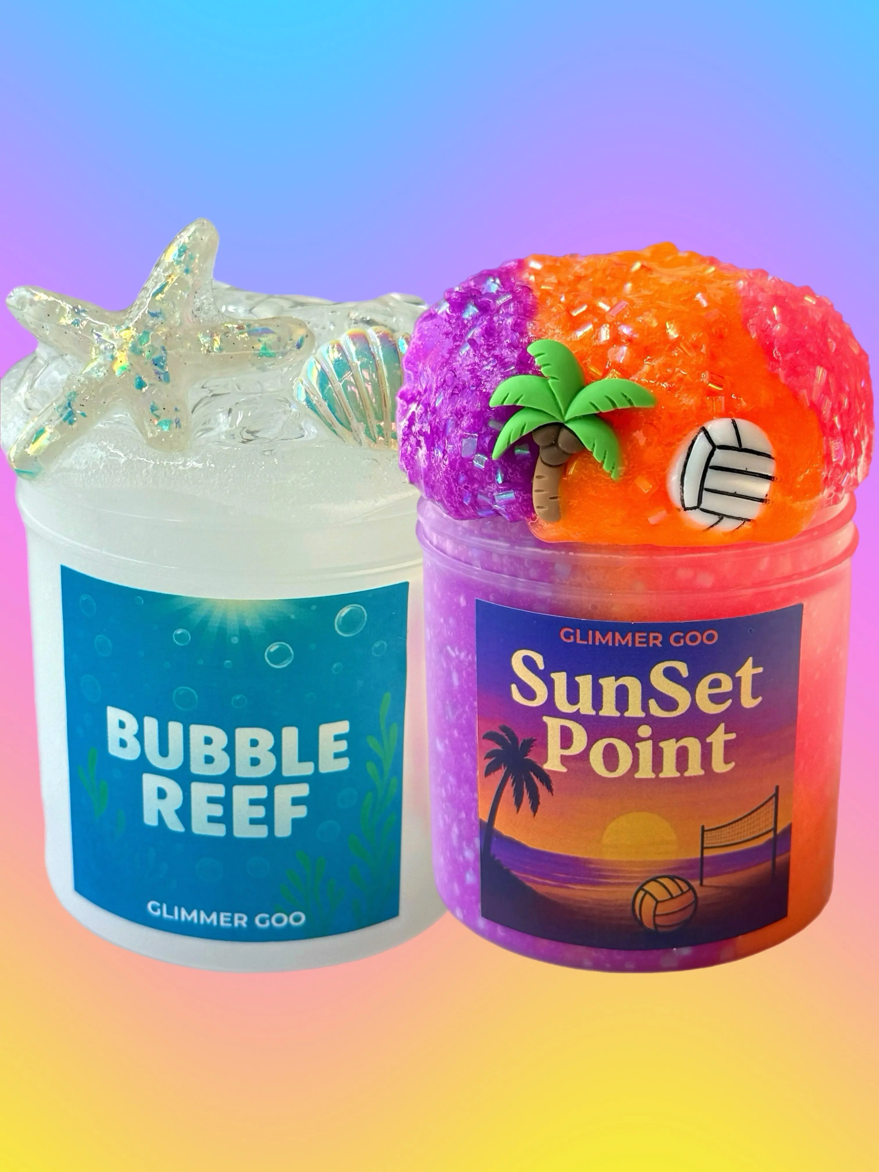 Coastline Collection Slime Bundle | Sunset Point & Bubble Reef | Beach Vibes