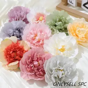 5pcs Realistic Large Peony Flower Heads, High-Quality Artificial Flowers, Perfect for Home Decor & Floral Arrangements