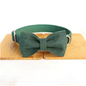 MUTTCO Pet Collar Bow Tie Leash Set Fashion Adjustable Dog Neck Strap Traction Rope Kit