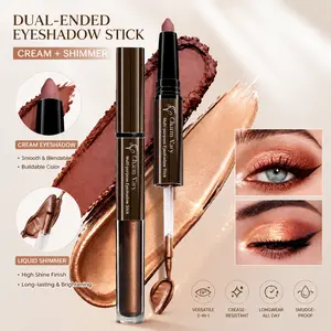 CHARM VARY Dual-Ended Waterproof Cream Eyeshadow Stick - Matte & Glitter Shimmer Eyeshadow, 24H Long-Lasting, Hypoallergenic Cosmetic for All Skin Types, Beginner-Friendly Everyday Makeup Product GRWM Gift