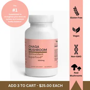 Chaga Mushroom Antioxidant Superfood. Health balancer and gut and brain enhancer Dietary Healthcare Fitness Supplement Edible