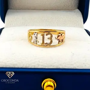Oroconda Jewelry 14k Gold Good Luck Ring Size 7 - Solid Gold Symbol of Luck Prosperity and Harmony Modern Elegant Design