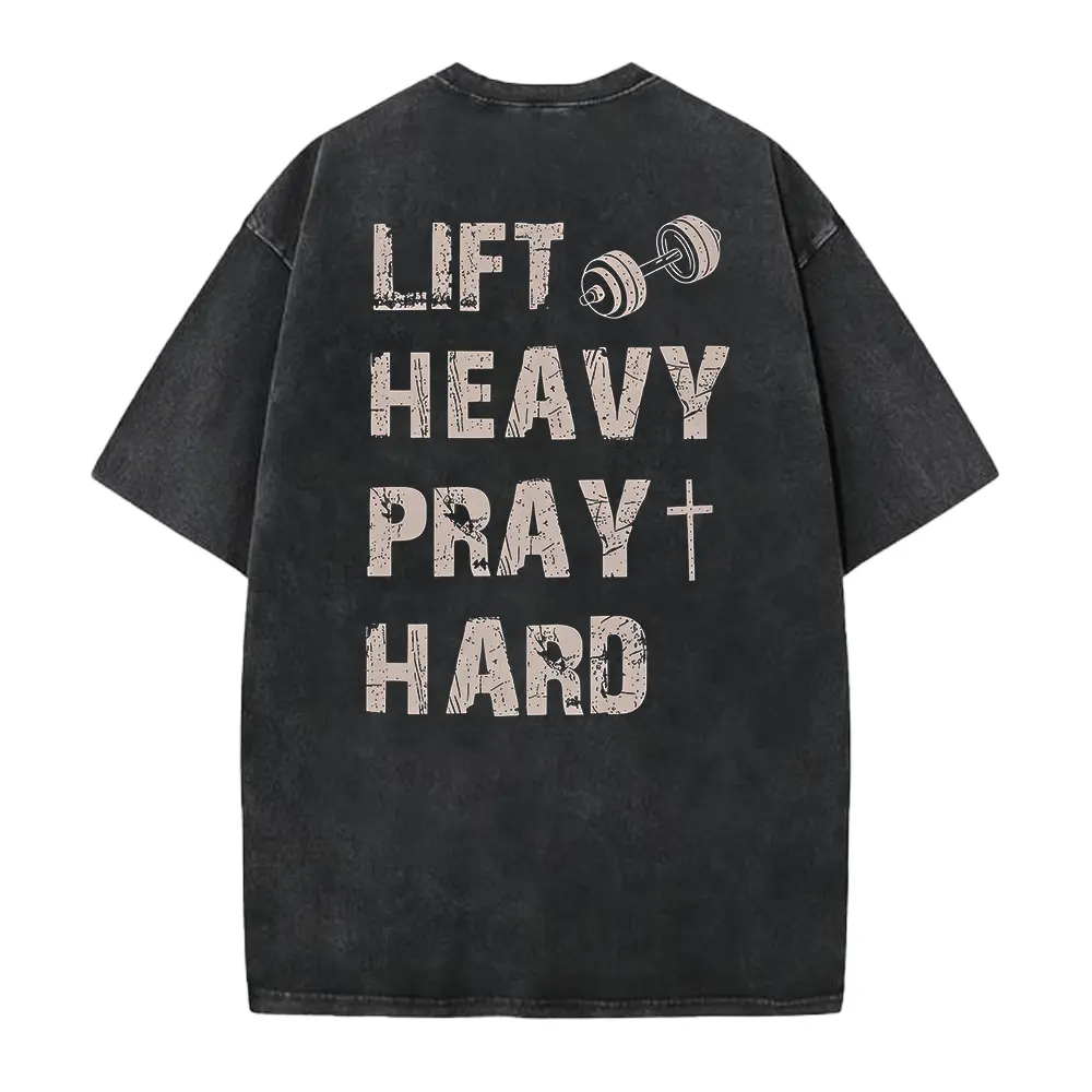 Lift Heavy Pray Hard Shirt, Motivational Fitness Tee, Workout Gym Shirt, Christian Gym Shirt