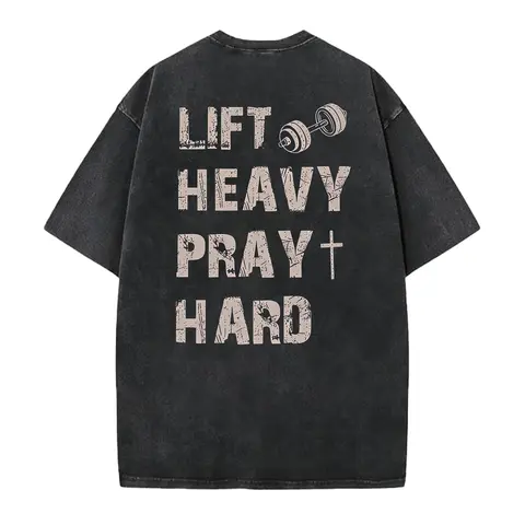 Lift Heavy Pray Hard Shirt, Motivational Fitness Tee, Workout Gym Shirt, Christian Gym Shirt