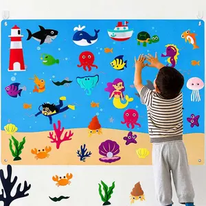 Interactive Felt Storyboard Set for Storytelling Props,Creative Fun Educational Props for Teaching Time, Creative Felt Learning Toys, Visual Learning Tools