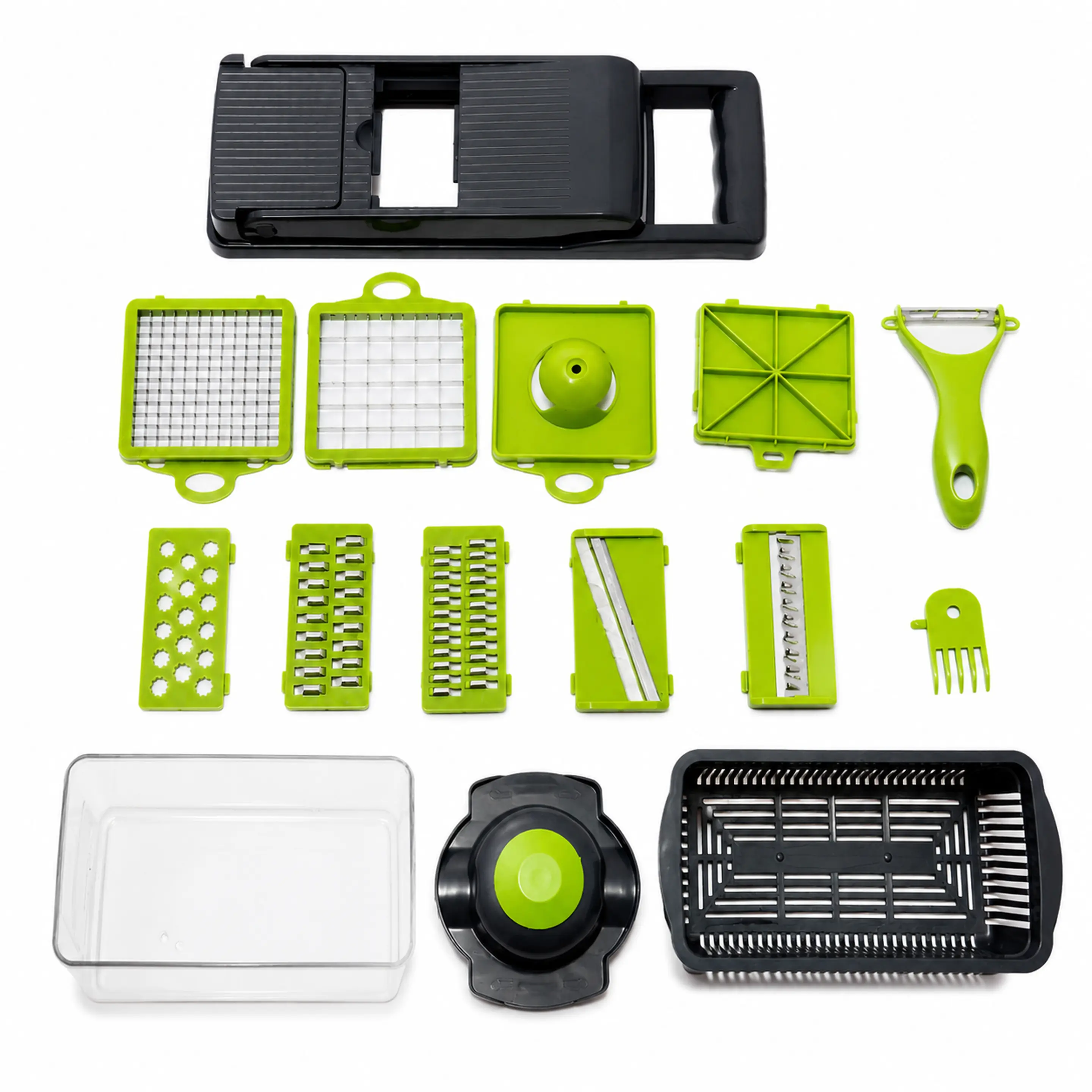 Onion Chopper Vegetable Dicer - 15 in 1 Mandoline Slicer with Container, Time-Saving Kitchen Cutter for Meal Prep, Shredder & Grater for Carrots, Potatoes, Cucumbers - Dishwasher Safe