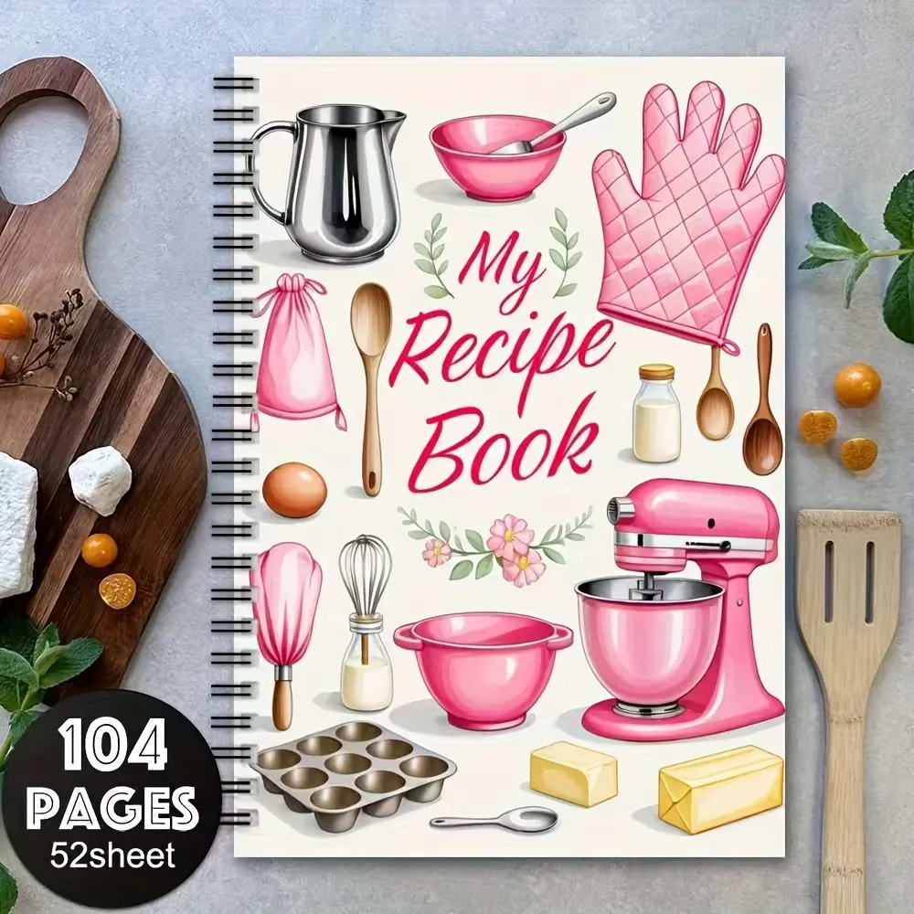 Personal Blank Recipe Notebook Journal, Fun Cooking Log Book for Homemade Recipes, Scrapbook Craft Supplies, Ideal for Food Lovers, Interactive Notebook, Aesthetic Notebook