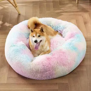 Calming Dog Bed (L/XL/XXL) Suitable for Medium and Large Dogs Comfortable Pet Bed Donut Pillow Up to 55/77/100 Pounds