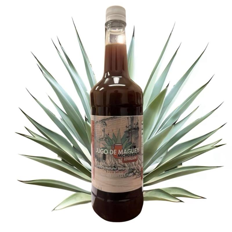 Maguey Juice - Jugo De Maguey Michoacano Tarasco de 1 litro (33.3Fl Oz) 100% Natural (Natural & Asado) Traditional Beverage