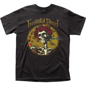 [Sale Up To 30%] Grateful Dead Grateful Skull T Shirt Mens Licensed Rock N Roll Band Tee - Design&Printed In The USA Unisex Graphic Tee Casual Classic