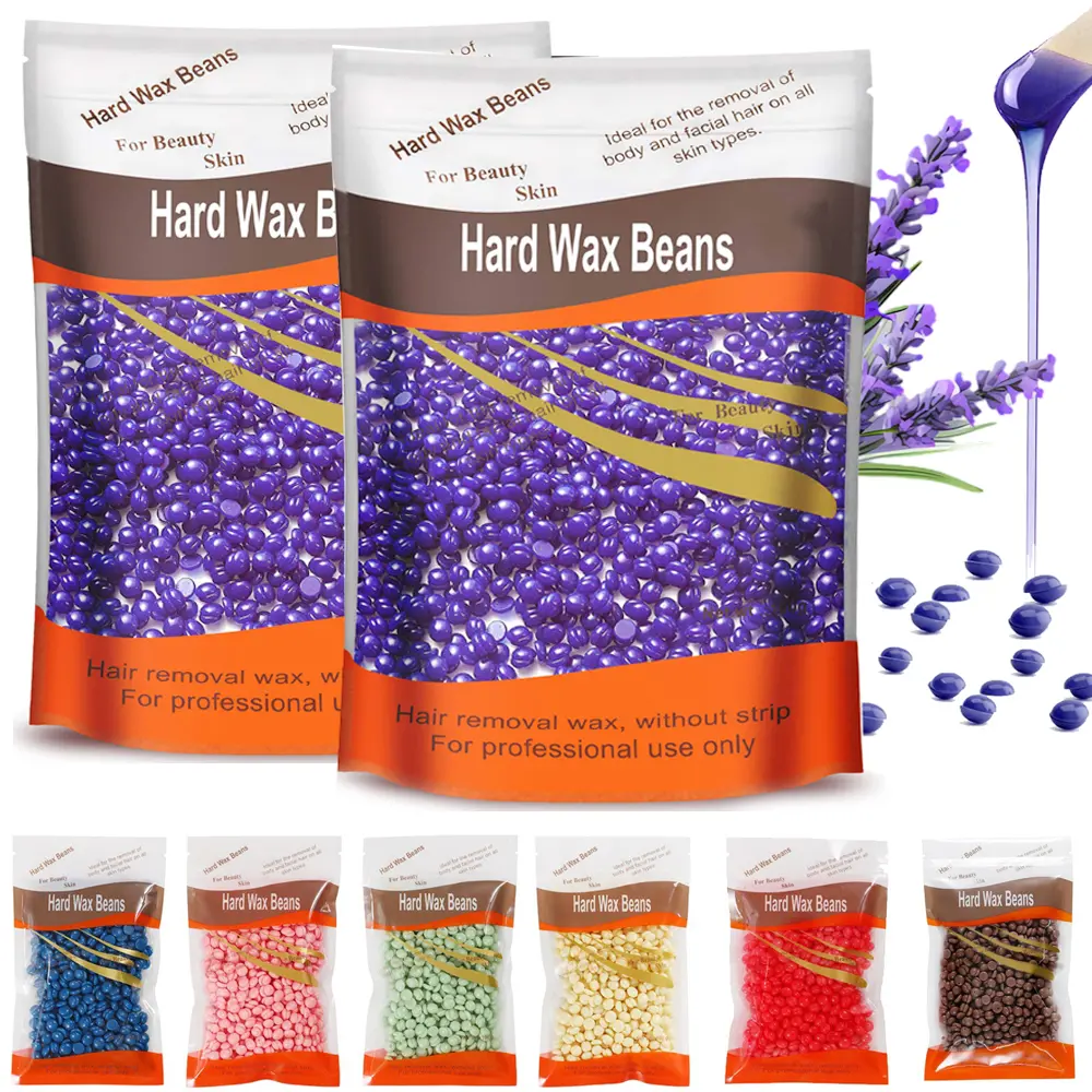 Rose Scented Hard Wax Beads, Professional Wax Beads for Hair Removal 1.3lb Hair Wax for Full Body Bikini Face Legs Eyebrow Painless at Home for Woman Men