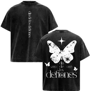 [KM 100%cotton]Deftones Dia De Los Deftones Butterfly Vintage Washed Oversized Graphic Tee Heavyweight Cotton Band Shirt Double Sided Streetwear cotton tee shirt,invincible shirt,siah t shirt,funny graphic tee,funny shirts men,humor graphic tee humorous