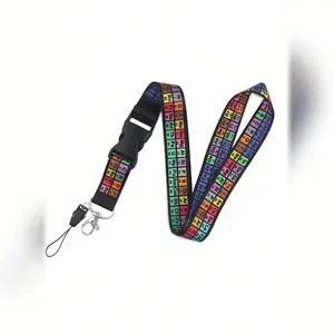 Cute Lanyard for ID Cards and Keys, Metal Keychain Included, Perfect Gift for Teachers Students Staff, Element Period Table Design