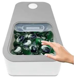 Laundry Pod Container with Slide Lid (Grey)