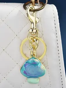 Dreamy Gradient Mushroom Bag Charm, Resin Pendant with /silver Color Keychain, Lobster Clasp, Perfect Gift for Graduation, Mother's Day