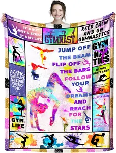 Gymnastic Blanket Soft Cozy Bed Couch Sofa Gymnastics Throw Blankets Christmas Birthday Gifts for s Girls Women 50"x40", Gymnastics50"x40"