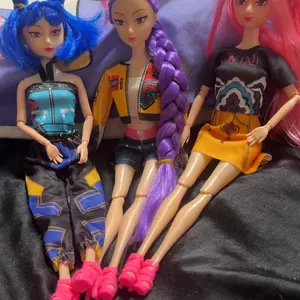 K-Pop Demon Hunter Anime Action Figure Set, Rumi Mira Zoey, 3 Counts 11.5-12 Inches, Jointed Collectible Gift