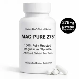 Pure Magnesium Glycinate – 100% Fully Reacted, Unbuffered, Chelated, With Zero Oxide, Gentle on Stomach