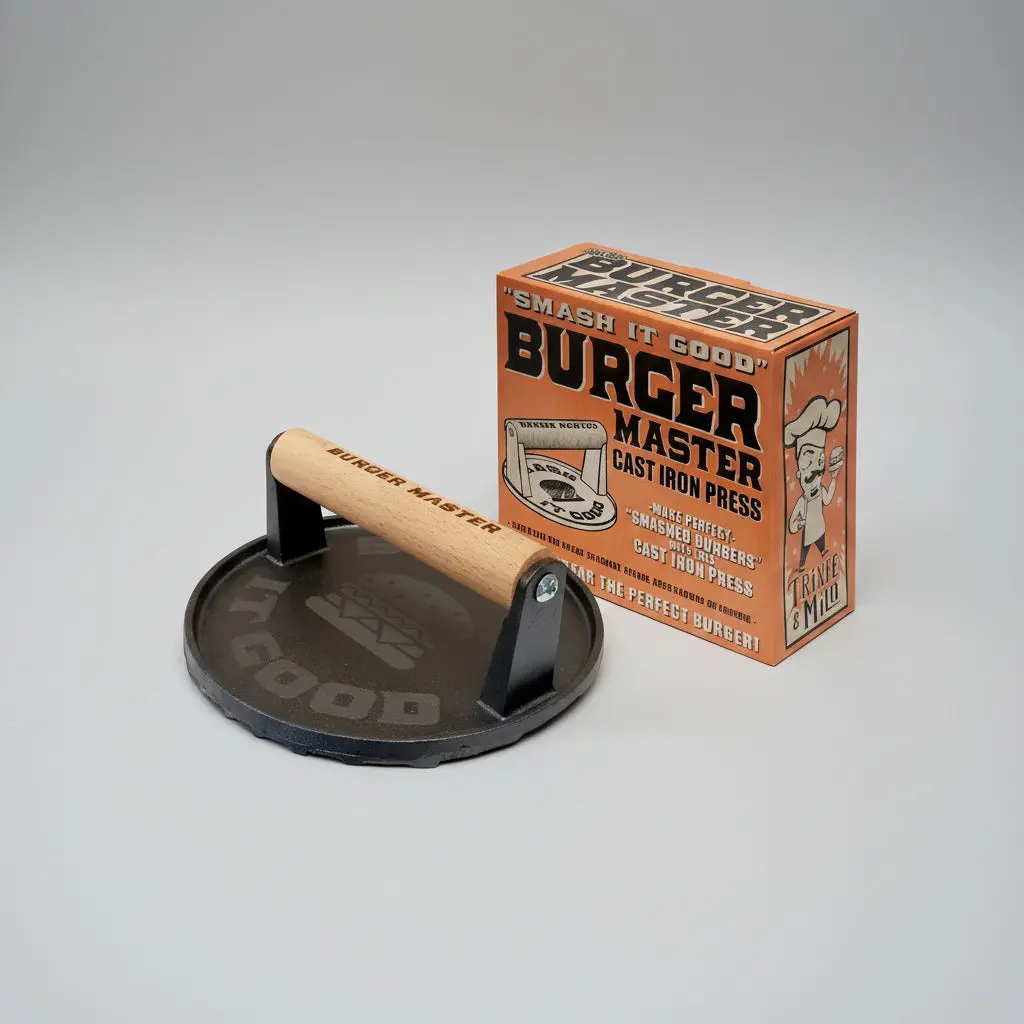 "Burger Master" Cast Iron Grill Press